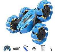 LearnLyrics Gesture RC Car - Hand Gesture Controlled Stunt Car, 4WD RC Vehicle | 360° Rotation Toy, LED Lights Music, Rechargeable Battery, Remote Control Gift for Kids, Double Sided Drive Truck