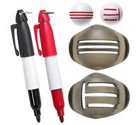 LearnLyrics Golf Ball Drawing - 6.4x4.7cm ABS Scribe Tool, Alignment Stencil, Quick Drying Marker Pens and Professional Impression | Precise Aiming Accuracy Putting Kit for Novices Enthusiast Green
