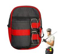 LearnLyrics Golf Waist Bag - Oxford Cloth Organizer Pouch, Small Pack with Two Ball Clips Tee Holder, Breathable Multifunctional Storage Pouch for Golf Balls | Training Competition Practice Daily