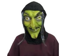 LearnLyrics Green Witch Witch Adult Witch Scary Witch Halloween Novelty Latex Scary Adult Party Cosplay Props for Scary