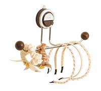 LearnLyrics Hair Accessory Storage - Wall Mounted Holder, Suction Cup Headband Display, Hairband Tie AdministratorStand, Girls Room Bathroom Rack | Clear Storage Solution for Ties Headbands