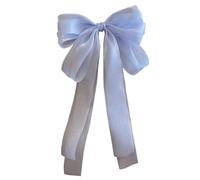 LearnLyrics Hair Clip with Ribbon Bow, Large Hair Clip with Bow - Silky Satin Barrettes Vintage Large Bow Hair Clip - French Bow Tie Hairpin, Clip
