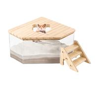 LearnLyrics Hamster Sand Bath Box - Durable Dust Bath Container, Transparent Design | Easy to Clean, Perfect for Hamsters, Gerbils, Small Pets, Helps Maintain Cleanliness, Portable and Safe for Daily