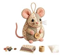 LearnLyrics Handmade Sewing Craft Kit - DIY Cute Mouse Ornament Making Set, Relaxing Animal Crafting Project for Beginners Adults Women | Hobbyists Enthusiasts Family Home Birthday Holiday Surprise