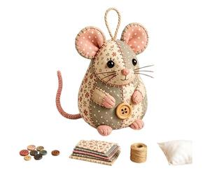 LearnLyrics Handmade Sewing Craft Kit - DIY Cute Mouse Ornament Making Set, Relaxing Animal Crafting Project for Beginners Adults Women | Hobbyists Enthusiasts Family Home Birthday Holiday Surprise