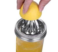 LearnLyrics Juicer Lid for Mason Jar, Hand Juicer Glass Lid, Stainless Steel Juicer Lid Handle, Citrus Reamer - Manual Juicer, Leak-proof Lemon Bottle Stopper for