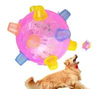 LearnLyrics Jumping Activation Ball - LED Glowing Bouncy Dog Toy | Interactive Puzzle Ball with Music Sounds | Creative Play Activity for Puppies Dogs Cats, 12x12x12cm