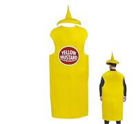LearnLyrics Ketchup Costume - Funny Unisex Tomato Outfit, Mustard Pair Design Clothing, Food Theme Cosplay Suit Accessory, Lightweight Party Wear | Costume for Halloween Festival Stage