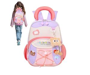 LearnLyrics Kids Backpack - 12.6 Inch Height Cartoon Spacious Bags - Color-blocking Kids School Backpack with Buckle,for 3 To 6 Years Old Preschool Elementary Travel Nursery Christmas Birthday
