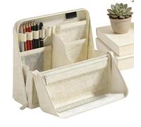 LearnLyrics Large Capacity Pencil Pouch - Waterproof Stationery Bag with Sturdy Handle, Multipurpose Makeup & Travel Organizer, Professional Art Supply Case for Offices Home | Portable Writing Bag