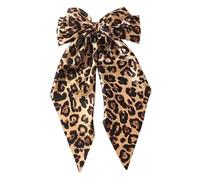 LearnLyrics Large Leopard Hair Bow,Large Bowknot Clip Hair Barrettes | Long Tail Leopard Ribbon Hair Accessories for Straight Curls Thick, Fine Hair