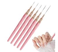 LearnLyrics Liner Brush for Nails Gel | Fine Tip Liner Brushes - Sizes 7/9/11/15/25mm UV Gel Polish Painting Nail Design Tools for Long Lines, Thin Details, Fine Drawing