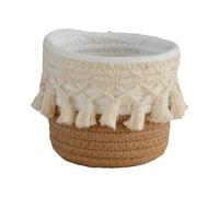 LearnLyrics Macrame Makeup Brush Holder Organizer Comestic Makeup Brush Holder Hand Woven Storage Basket Boho Decor Basket Multifunctional Display Case for Family