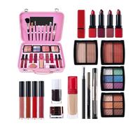 LearnLyrics Makeup Kit for Teens,Large Capacity Cosmetic Set with Reusable Case Make Up Kit - Dress-Up Accessories with Eyeshadow Waterproof Makeup Palettes for Beginner