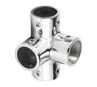 LearnLyrics Marine Rail Fitting, Stainless Steel Adapter 4-Way, Stainless Steel Boat Hardware, for Ships Yachts Outdoor Dock Decks Guardrail Systems Facility Construction Railing