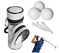LearnLyrics Multi-Function Golf Tee Bag - Wear-Resistant Ball Pouch with Clip, Lightweight PU PVC Organizer Pockets, Storage for Divot Accessories | Golf Ball Holder for Outdoor