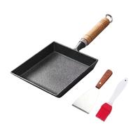 LearnLyrics Non-Stick Frying Pans Small Frying Pan, Cast Iron Tamagoyaki Pan Frying Pan Household Thick Egg Coating Square Omelet Pan Japanese Non-Stick Pan Egg Thickening