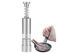 LearnLyrics Pepper Grinder, Manual Salt Grinder - Manual Type Stainless Steel Salt Grinder | Integrated Spring Portable Seasoning Processor for Home Use