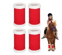 LearnLyrics Red Santa Leg Wraps, Red Horse Leg Wraps, Faux Fur Standing Wraps for Loose and Comfortable Standing Wraps, Ideal for Parades and Christmas Photos