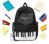LearnLyrics School Bag - Piano Print Large Capacity School Pack | Multi-pocket Backpack - for Students College Laptop Daily Airplane Hiking