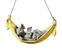 LearnLyrics Sleeping Dragon Figurine - Cute Mini Hammock Dinosaur Resin Ornaments Hammock Swing Dinosaur, Adaptable Hand-Carving Sculpture Home Outdoor Garden Decoration for All Season