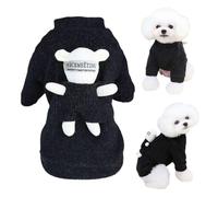LearnLyrics Small Dog Sweater, With Bear Doll Turtleneck Knitted Cat Outfits, Autumn Cozy Turtleneck Knitting Cat Outfits Thick Dog Sweater For Medium Large Cat