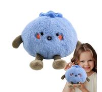 LearnLyrics Soft Stuffed Blueberry - Cartoon Plush Doll, Small Hugging Toy | Adorable 4 Inch Companion for Children and Adults with Funny Red Face Design for Home Decoration and Gift Giving Purpose