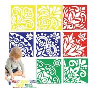 LearnLyrics Spray Paint Stencils, Wall Stencils for Painting Large Patterns, 8 Pieces Painting Stencils Flower Stencils Wall Stencils Painting Templates for Home, Tables, Cabinets, Pillowcases, Bags