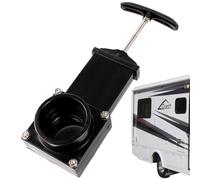 LearnLyrics Stainless Steel RV Waste Valve - 50mm Sewage Tank Drain with Handle, Water Replacement for Campers Travelers | Easy-Install Caravan Trailer Accessory for Parents Friends Toilet Waste Mana