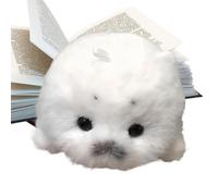 LearnLyrics Stuffed Seal - Cute Small Realistic Soft Cartoon Doll, Premium Plush Fabric Feel, Lightweight Miniature Wildlife Figurine | Adorable Keychain Pendant for Kids Boys Girls Teens Youth