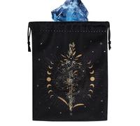 LearnLyrics Tarot Card Bag | Tarot Deck Holder Storage Velvet Bags,Printed Jewelry Holder Organizer for Dice Spiritual Items Divination Supplies Watch Rune Altar