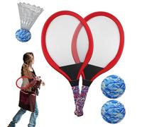 LearnLyrics Tennis Rackets, Outdoor Badminton Rackets for | 1 Pair with Ball and Steering Wheel for Park Interaction Parent Son