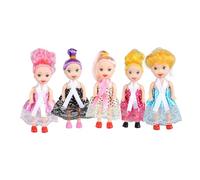 LearnLyrics Tiny Dolls - Miniature Girl Figures with Dresses, Small Doll Toy Collection for Little Girls | Christmas Birthday Gift Play Set for Children Kids, 11cm/4.33in