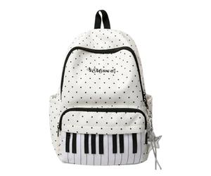 LearnLyrics Travel Backpack Large Capacity Piano Print School Bookbag