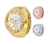 LearnLyrics Vintage Clock Ring - Fashion Finger Watch for Men Women Jewelry, Analog Timepiece | Stylish Retro Elastic Strap Finger Ring Watch for Casual Party Accessory Women Men Couple Style