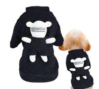 LearnLyrics Warm Dog Sweater | With Bear Doll Turtleneck Knitted Cat Outfits - Autumn Cozy Turtleneck Knitting Cat Outfits Thick Dog Sweater For Medium Large Cat