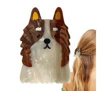 LearnLyrics Women Claw Barrettes - Non-slip Hair Catch Barrette | Portable Women Shepherd Dog Animal Short Hair Clamp for Home, Dorm, Travel, Apartment, School