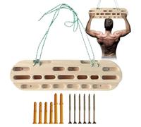 LearnLyrics Wooden Climbing Board - Wall-Mounted Grips, Climbing Workout Tool | Fingerboard Training Kit Rock Practice, Pull Up Bar Exercise Fingerboard Wooden Training Holds for Building Strength