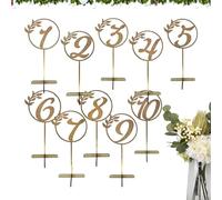 LearnLyrics Wooden Table Numbers, Wedding Sign 10 Pieces, Reusable Wooden Wedding Table Numbers 1-10 for Graduation Ceremonies, Home and Party