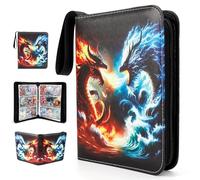 LearnToy Premium Exo-Tec 9-Pocket Trading Card Binder - 900 Side Loading Pockets for TCG, Board Games & Collectibles - Durable Water-Resistant Card Album with Secure Zip Closure