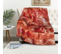 Leartoflife Bacon Blanket - Realistic Bacon-Themed Food Blanket, Funny Throw Blanket for Sofa Bed, Unique Gift for Bacon Lovers, Cozy Blanket for Kids Teens Adults, Fun Bacon Blanket - 50" x 40"