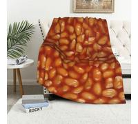 Leartoflife Bean Blanket - Realistic Food-Themed Blanket, Funny Bean-Pattern Throw for Sofa Bed, Unique Gift for Bean Lovers, Cozy Blanket for Kids Teens Adults, Fun Bean Blanket - 50" x 40"