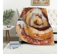 Leartoflife Cinnamon Roll Blanket - Realistic Cinnamon Roll-Themed Food Blanket, Funny Throw Blanket for Sofa Bed, Unique Gift for Dessert Lovers, Cozy Blanket for Kids Teens Adults - 50" x 40"