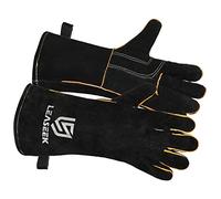LeaSeek Leather Barbecue Gloves, Heat/Fire Resistant Forge Welding Gloves,Mitts for Fireplace,BBQ,Welder,Grill,Oven,Stove,Tig,General Utility Work Gloves