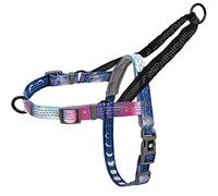 Leash Boss No Pull Dog Harness, Easy Walk for Small, Medium, and Large Pets, Reflective with Rear and Front Clip Attachment (Space Pattern, Medium)