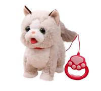Leash Cat Walking Set Interactive Animated Robot Pet Lifelike Stuffed Animal Remote Control Cute Toy For Kids Sing Purr Meow Activity (E, 24x15x18cm)