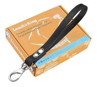 Leash King Genuine Leather Dog Leash 6 ft x 3/4 inch - Soft, Strong, Heavy Duty for Large & Medium Breeds - Dog Lead for Walking, Training, Hiking and Running - Black