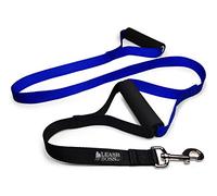 Leashboss Original - Heavy Duty Dog Leash for Large Dogs - No Pull Double Handle Training Lead for Walking Big Dogs - Dog Leashes with Padded Handle for Control and Safety (Blue)