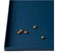 Leashboss Splash Mat XL Dog Food Mat with Tall Lip, Extra Large Dog Bowl Mat for Food and Water or Fountain, Non Slip Waterproof Silicone Pet Food Mat for Dogs and Cats (XL - 64 x 43 cm, Navy)