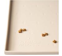 Leashboss Splash Mat XL Dog Food Mat with Tall Lip, Extra Large Dog Bowl Mat for Food and Water or Fountain, Non Slip Waterproof Silicone Pet Food Mat for Dogs and Cats (XL - 64 x 43 cm, Beige)